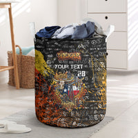 Personalized Texas State Pride Laundry Basket Urban Graffiti Style - Longhorn Skull - Oil Derrick Graphic
