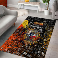 Personalized Texas State Pride Area Rug Urban Graffiti Style - Longhorn Skull - Oil Derrick Graphic