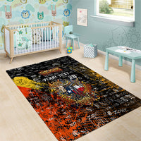 Personalized Texas State Pride Area Rug Urban Graffiti Style - Longhorn Skull - Oil Derrick Graphic