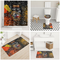 Personalized Texas State Pride Bathroom Set Urban Graffiti Style - Longhorn Skull - Oil Derrick Graphic