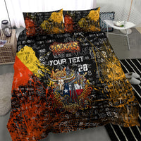 Personalized Texas State Pride Bedding Set Urban Graffiti Style - Longhorn Skull - Oil Derrick Graphic