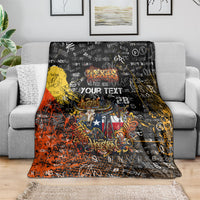 Personalized Texas State Pride Blanket Urban Graffiti Style - Longhorn Skull - Oil Derrick Graphic