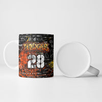 Personalized Texas State Pride Ceramic Mug Urban Graffiti Style - Longhorn Skull - Oil Derrick Graphic