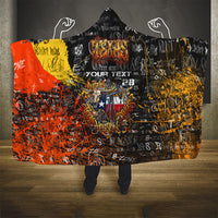 Personalized Texas State Pride Hooded Blanket Urban Graffiti Style - Longhorn Skull - Oil Derrick Graphic