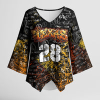 Personalized Texas State Pride Kimono Sleeve Blouse Urban Graffiti Style - Longhorn Skull - Oil Derrick Graphic