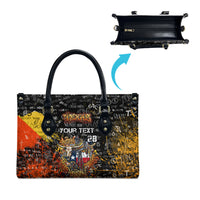 Personalized Texas State Pride Leather Bag Urban Graffiti Style - Longhorn Skull - Oil Derrick Graphic