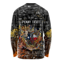 Personalized Texas State Pride Long Sleeve Shirt Urban Graffiti Style - Longhorn Skull - Oil Derrick Graphic