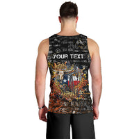 Personalized Texas State Pride Men Tank Top Urban Graffiti Style - Longhorn Skull - Oil Derrick Graphic