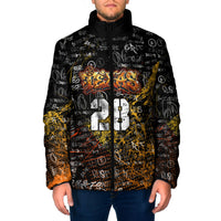 Personalized Texas State Pride Padded Jacket Urban Graffiti Style - Longhorn Skull - Oil Derrick Graphic