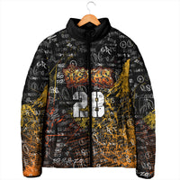 Personalized Texas State Pride Padded Jacket Urban Graffiti Style - Longhorn Skull - Oil Derrick Graphic