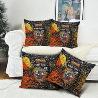 Personalized Texas State Pride Pillow Cover Urban Graffiti Style - Longhorn Skull - Oil Derrick Graphic