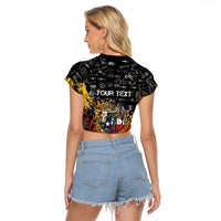 Personalized Texas State Pride Raglan Cropped T Shirt Urban Graffiti Style - Longhorn Skull - Oil Derrick Graphic