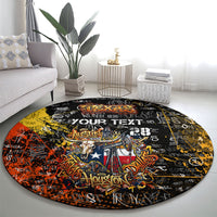 Personalized Texas State Pride Round Carpet Urban Graffiti Style - Longhorn Skull - Oil Derrick Graphic