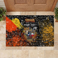 Personalized Texas State Pride Rubber Doormat Urban Graffiti Style - Longhorn Skull - Oil Derrick Graphic