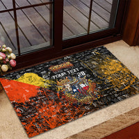 Personalized Texas State Pride Rubber Doormat Urban Graffiti Style - Longhorn Skull - Oil Derrick Graphic