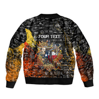 Personalized Texas State Pride Sleeve Zip Bomber Jacket Urban Graffiti Style - Longhorn Skull - Oil Derrick Graphic