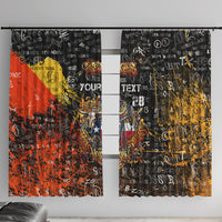 Personalized Texas State Pride Window Curtain Urban Graffiti Style - Longhorn Skull - Oil Derrick Graphic
