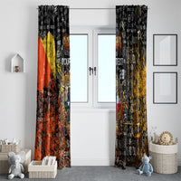 Personalized Texas State Pride Window Curtain Urban Graffiti Style - Longhorn Skull - Oil Derrick Graphic