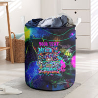 Personalized New Jersey Graffiti Mascot Laundry Basket Urban Street Art - Vibrant Neon Spray Paint Aesthetic