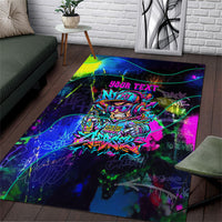 Personalized New Jersey Graffiti Mascot Area Rug Urban Street Art - Vibrant Neon Spray Paint Aesthetic