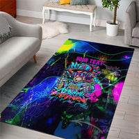 Personalized New Jersey Graffiti Mascot Area Rug Urban Street Art - Vibrant Neon Spray Paint Aesthetic