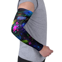 Personalized New Jersey Graffiti Mascot Arm Sleeves Urban Street Art - Vibrant Neon Spray Paint Aesthetic