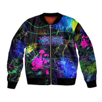 Personalized New Jersey Graffiti Mascot Bomber Jacket Urban Street Art - Vibrant Neon Spray Paint Aesthetic