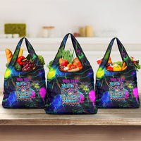 Personalized New Jersey Graffiti Mascot Grocery Bag Urban Street Art - Vibrant Neon Spray Paint Aesthetic