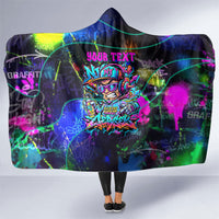 Personalized New Jersey Graffiti Mascot Hooded Blanket Urban Street Art - Vibrant Neon Spray Paint Aesthetic