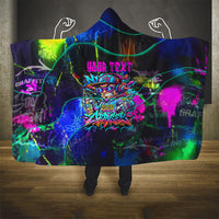 Personalized New Jersey Graffiti Mascot Hooded Blanket Urban Street Art - Vibrant Neon Spray Paint Aesthetic