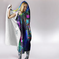 Personalized New Jersey Graffiti Mascot Hooded Blanket Urban Street Art - Vibrant Neon Spray Paint Aesthetic