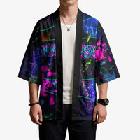 Personalized New Jersey Graffiti Mascot Kimono Urban Street Art - Vibrant Neon Spray Paint Aesthetic