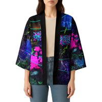 Personalized New Jersey Graffiti Mascot Kimono Urban Street Art - Vibrant Neon Spray Paint Aesthetic