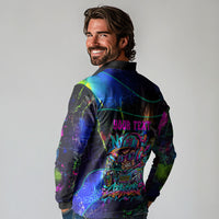 Personalized New Jersey Graffiti Mascot Long Sleeve Polo Shirt Urban Street Art - Vibrant Neon Spray Paint Aesthetic