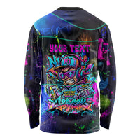 Personalized New Jersey Graffiti Mascot Long Sleeve Shirt Urban Street Art - Vibrant Neon Spray Paint Aesthetic