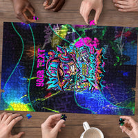 Personalized New Jersey Graffiti Mascot Puzzle Urban Street Art - Vibrant Neon Spray Paint Aesthetic