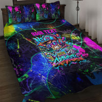 Personalized New Jersey Graffiti Mascot Quilt Bed Set Urban Street Art - Vibrant Neon Spray Paint Aesthetic
