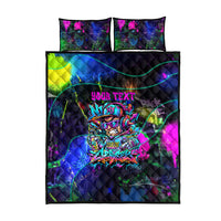 Personalized New Jersey Graffiti Mascot Quilt Bed Set Urban Street Art - Vibrant Neon Spray Paint Aesthetic