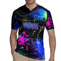 Personalized New Jersey Graffiti Mascot Rugby Jersey Urban Street Art - Vibrant Neon Spray Paint Aesthetic