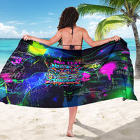 Personalized New Jersey Graffiti Mascot Sarong Urban Street Art - Vibrant Neon Spray Paint Aesthetic
