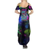 Personalized New Jersey Graffiti Mascot Summer Maxi Dress Urban Street Art - Vibrant Neon Spray Paint Aesthetic