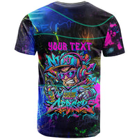 Personalized New Jersey Graffiti Mascot T Shirt Urban Street Art - Vibrant Neon Spray Paint Aesthetic