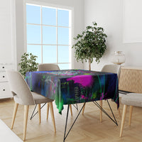 Personalized New Jersey Graffiti Mascot Tablecloth Urban Street Art - Vibrant Neon Spray Paint Aesthetic