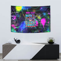 Personalized New Jersey Graffiti Mascot Tapestry Urban Street Art - Vibrant Neon Spray Paint Aesthetic