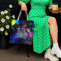 Personalized New Jersey Graffiti Mascot Tote Bag Urban Street Art - Vibrant Neon Spray Paint Aesthetic