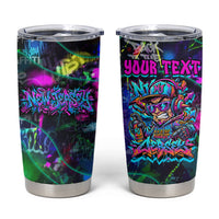 Personalized New Jersey Graffiti Mascot Tumbler Cup Urban Street Art - Vibrant Neon Spray Paint Aesthetic