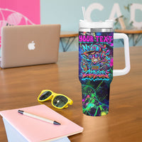 Personalized New Jersey Graffiti Mascot Tumbler With Handle Urban Street Art - Vibrant Neon Spray Paint Aesthetic