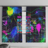 Personalized New Jersey Graffiti Mascot Window Curtain Urban Street Art - Vibrant Neon Spray Paint Aesthetic