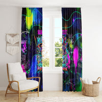 Personalized New Jersey Graffiti Mascot Window Curtain Urban Street Art - Vibrant Neon Spray Paint Aesthetic