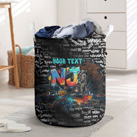 Personalized New Jersey Liberty Bell Graffiti Laundry Basket Urban Street Art - Hand Drawn City Tagging